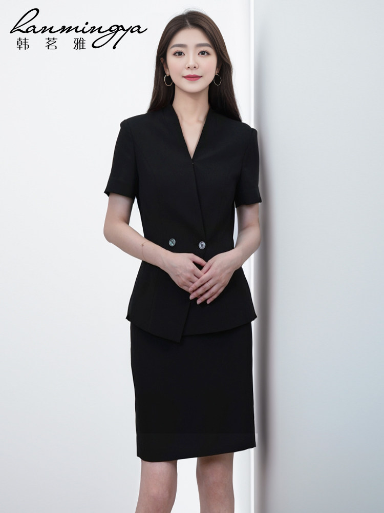 HAN MINGYA PROFESSIONAL SUIT WOMENS SUMMER 2024 NEW HIGH-END STEWARDESS UNIFORM JEWELRY STORE WEAR  S WORKWEAR