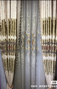 福州实体店加厚雪尼尔缕空刺绣全新客厅卧室特价 清仓简欧窗帘窗纱