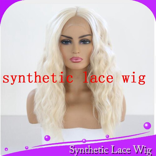 45厘米玉米烫前蕾丝blonde hair lace front wig高温丝化纤头套