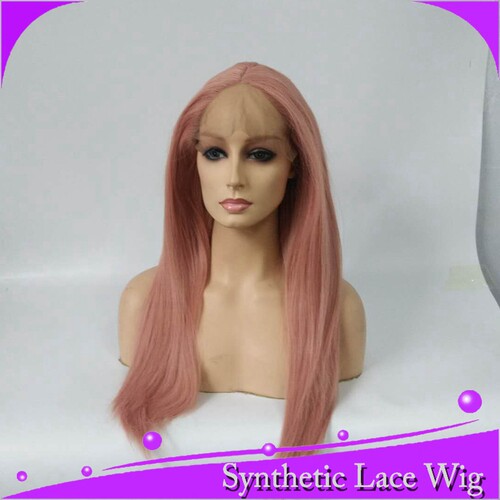 实拍图前蕾丝lace front wig高温亚光丝欧美风中分顺直cosplay