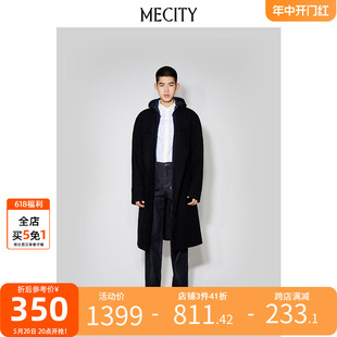 MECITY男士 毛边廓形大衣男 3件25折起 羊毛混纺时尚 中长款 冬季