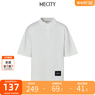 翻领刺绣T恤 宽松休闲简约基础款 夏季 MECITY男士