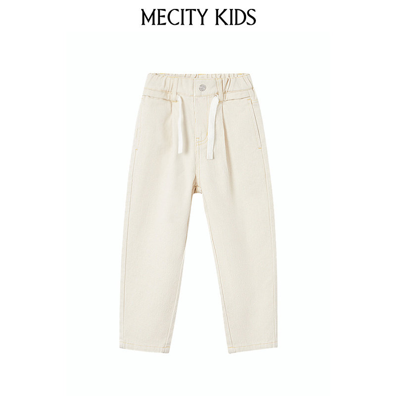 mecity kids童装夏季男童简约清新纯棉宽松牛仔裤亲肤舒适牛仔裤