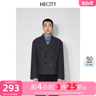 国货MECITY男士 双层领拼落肩双排扣休闲风格 3件25折起 西装