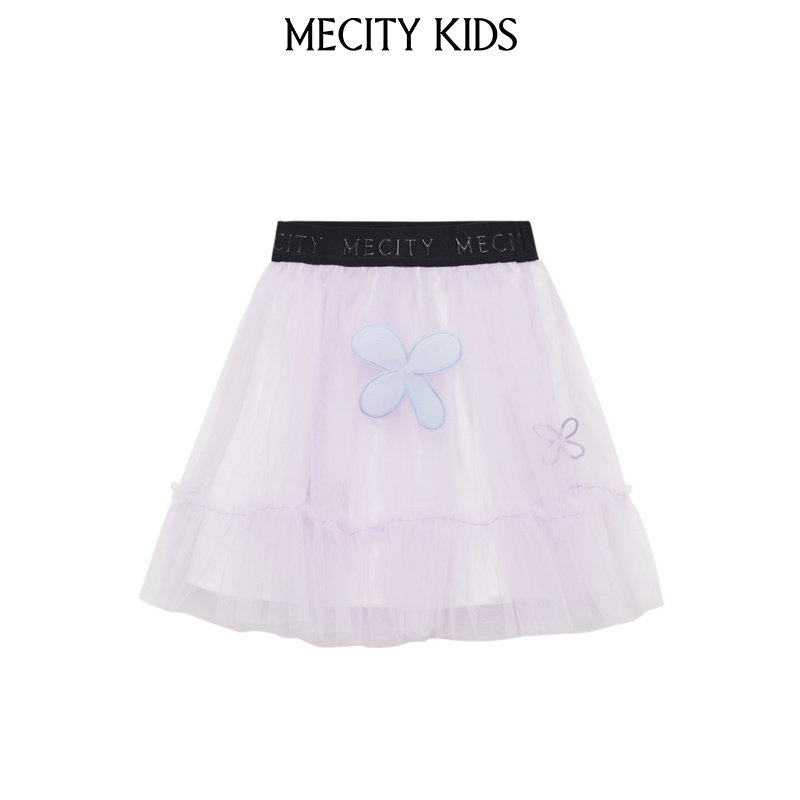 mecity kids童装夏女童网纱梭织半裙596951