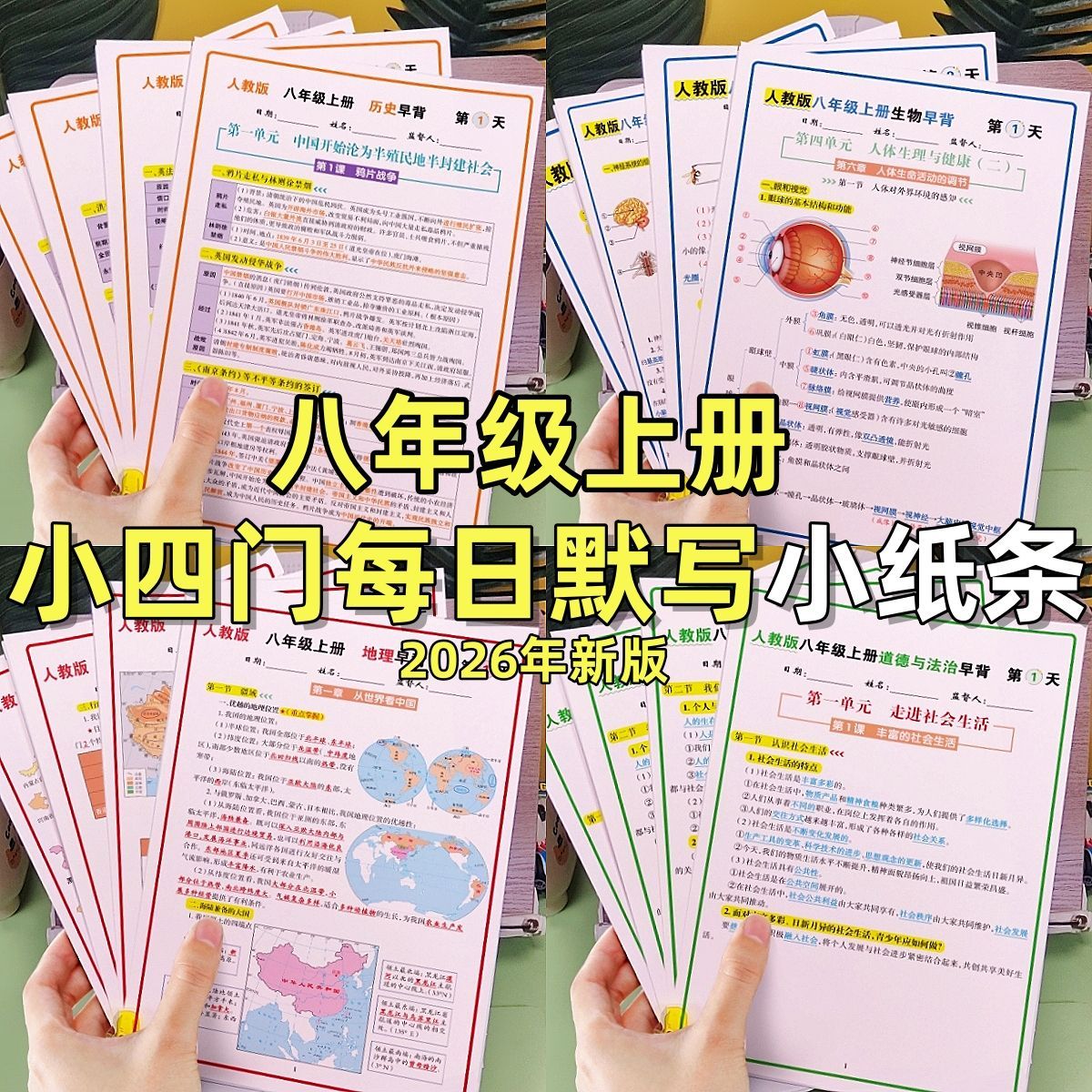 2026秋季新版八年级上册政史地生小四门必背知识点早背晚默预复习 - 实物图