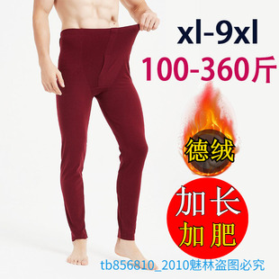 高腰保暖裤 棉红色打底裤 男士 加厚薄绒秋裤 冬季 德绒200斤加肥大码
