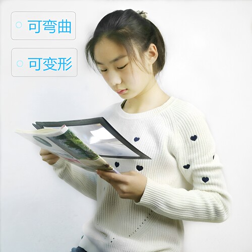 方形大镜面放大镜阅读看书老人便携式超薄大尺寸A4纸卡片式扩大镜