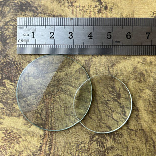 3厘米40mm直径玻璃放大镜片4.5公分平凸透镜聚焦物理学习实验包邮