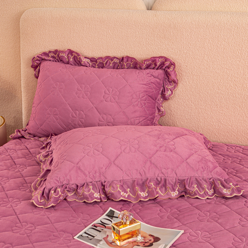 公主风冬季加厚牛奶婴儿绒枕套