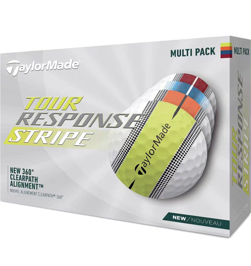 高尔夫球正品Taylormade泰勒梅SPONSESTRIPE三层球彩色轨道轮胎球