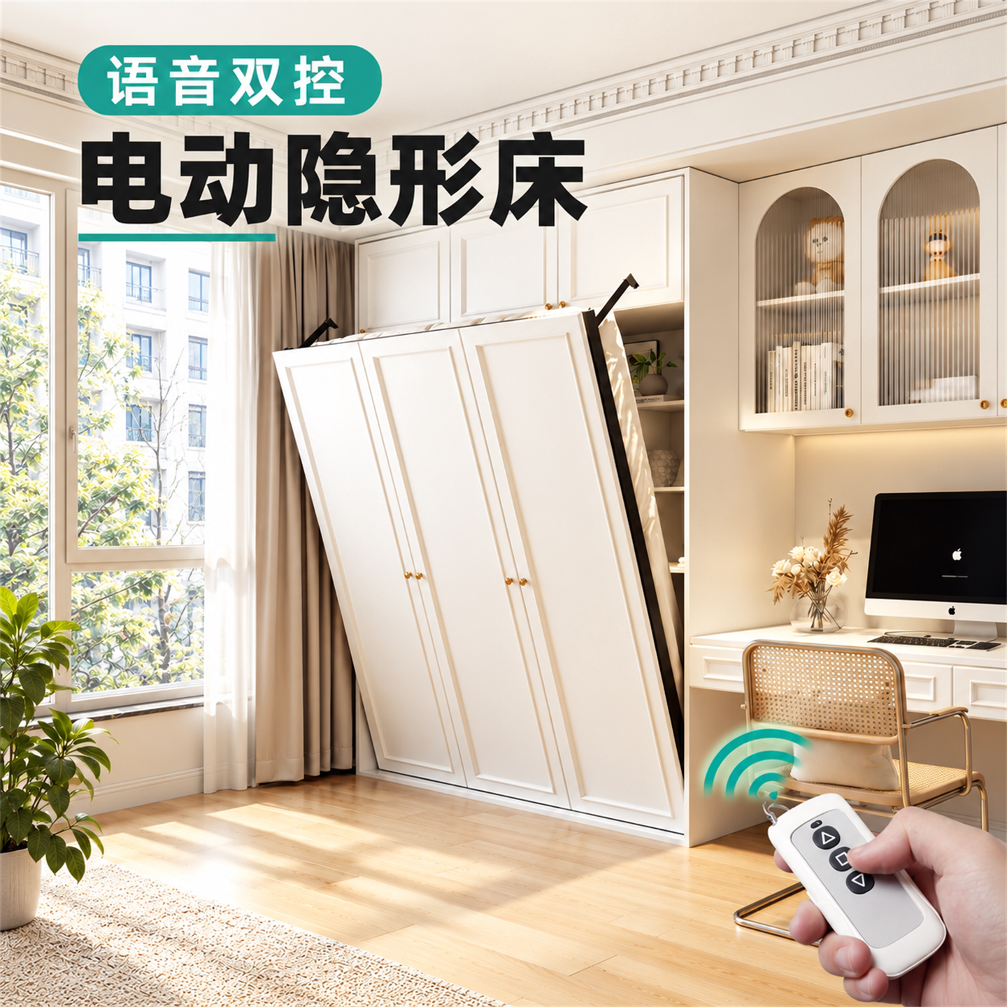 语音电动隐形床小户型多功能壁床