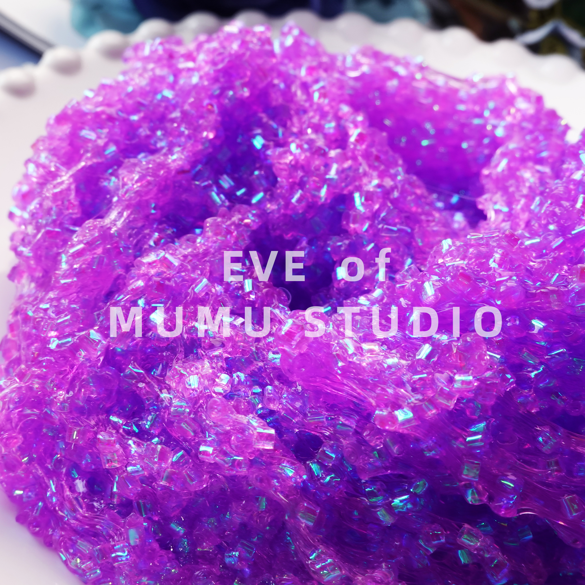 伊娃渐变蓝紫色起泡胶木木slime