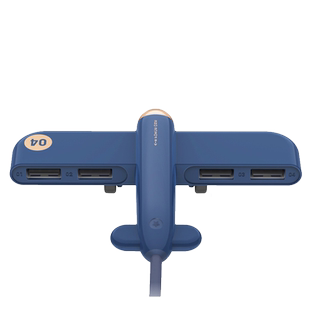 小飞机USB扩展充电器分线器一拖四多功能转接头hub笔记本电脑车载鼠标拓展坞外接U盘转换延长线礼品logo定制