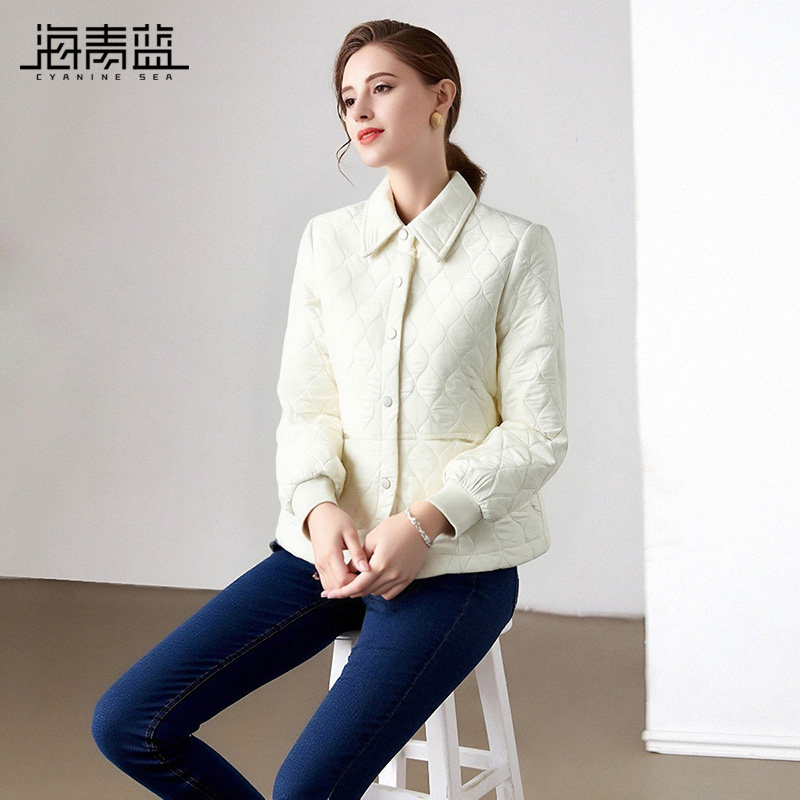 海青蓝 外套女2025新款冬上衣高级白色好看短款时尚洋气时髦女装