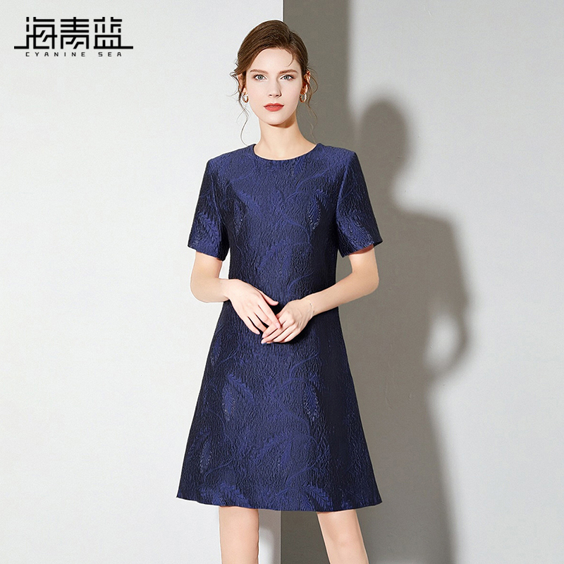 海青蓝高端设计连衣裙