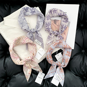 复古文艺碎花小方巾女士春夏时尚 饰系脖小丝巾 百搭包头巾高级感装