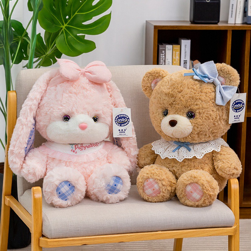 可爱小熊毛绒玩具公仔小兔子玩偶泰迪熊抱枕女孩睡觉一对情侣公仔