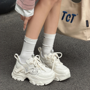 休闲运动鞋 7cm增高 透气舒适时尚 女2026夏新款 超轻松糕厚底老爹鞋