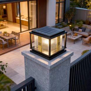 太阳能庭院柱头灯户外防水别墅花园大门口院子室外围墙围栏柱子灯