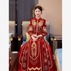 秀禾服婚服2024新款新娘结婚中式嫁衣出阁出嫁敬酒小个子秀和冬季