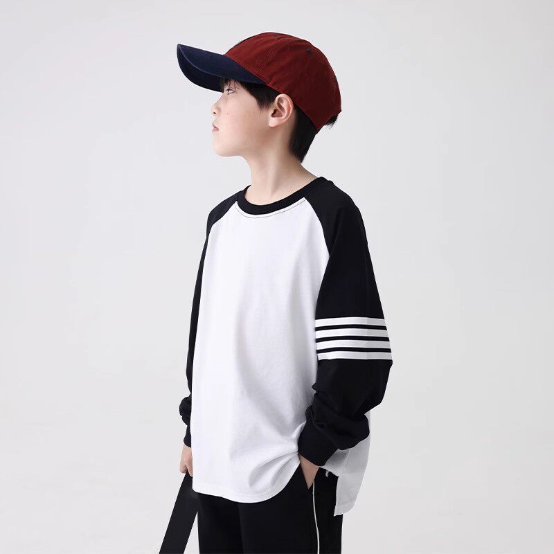 春季童装长袖男童t恤2026纯棉儿童上衣长袖打底衫中大童T恤男孩