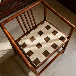 中式舒棉绒秋冬椅子垫红木实木椅子坐垫椅垫茶座椅垫防滑坐垫