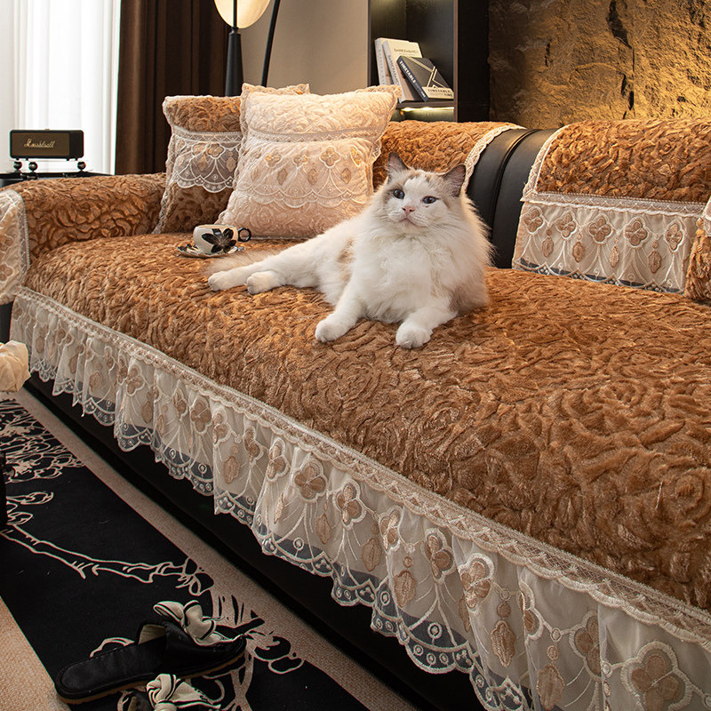 新款冬季防滑防猫抓高级感皮沙发套罩轻奢加厚卧室通用毛绒沙发垫,居家布艺,沙发垫,淘宝优惠券,粉丝福利购,淘宝优惠卷