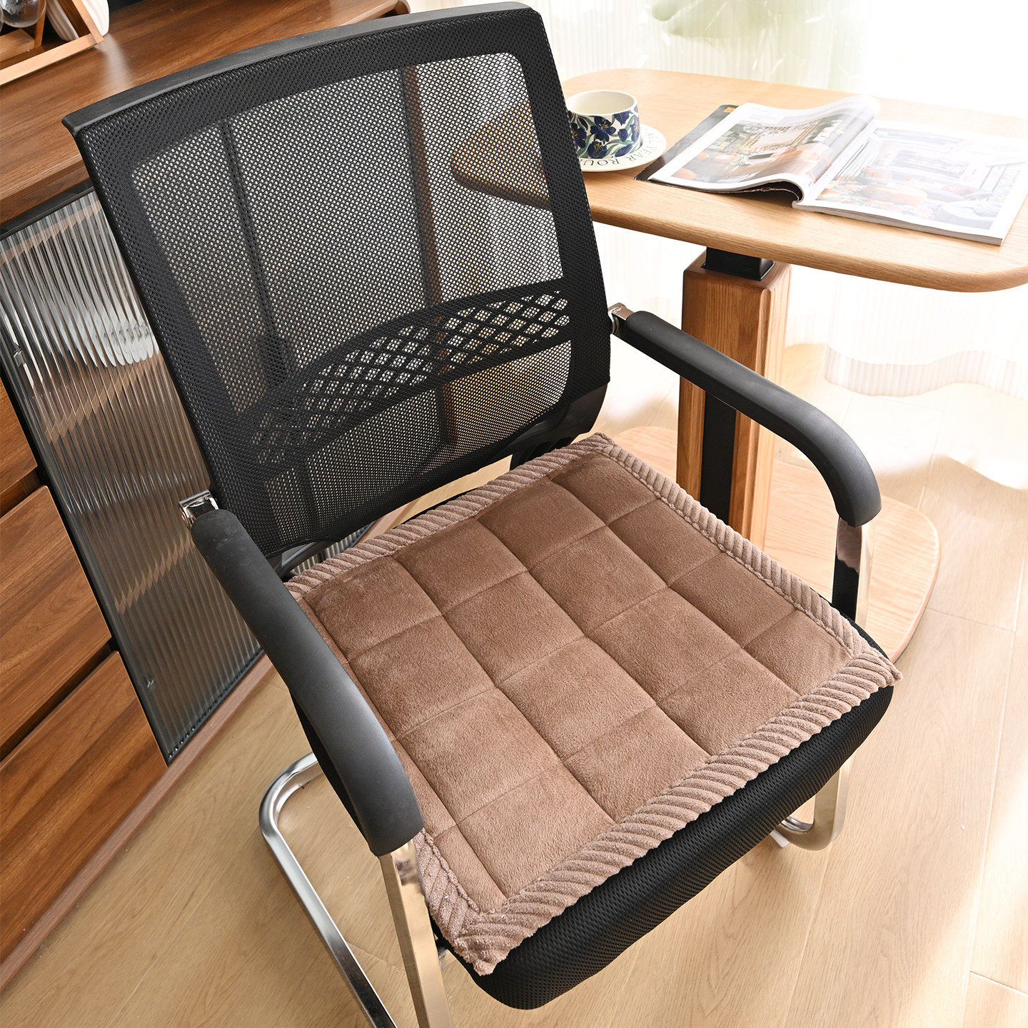 水晶绒坐垫冬季加厚保暖办公室久坐椅子垫家用客厅屁垫防滑椅垫冬,居家布艺,椅垫,淘宝优惠券,粉丝福利购,淘宝优惠卷