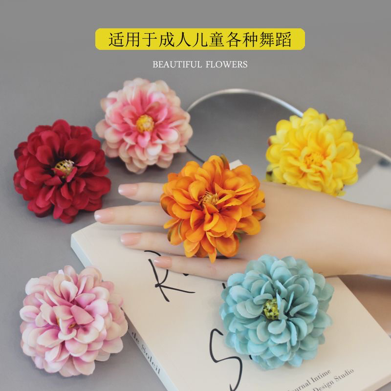 仿真手舞花指环牡丹芍药舞蹈舞台表演道具网红拍照写真走秀戒指花