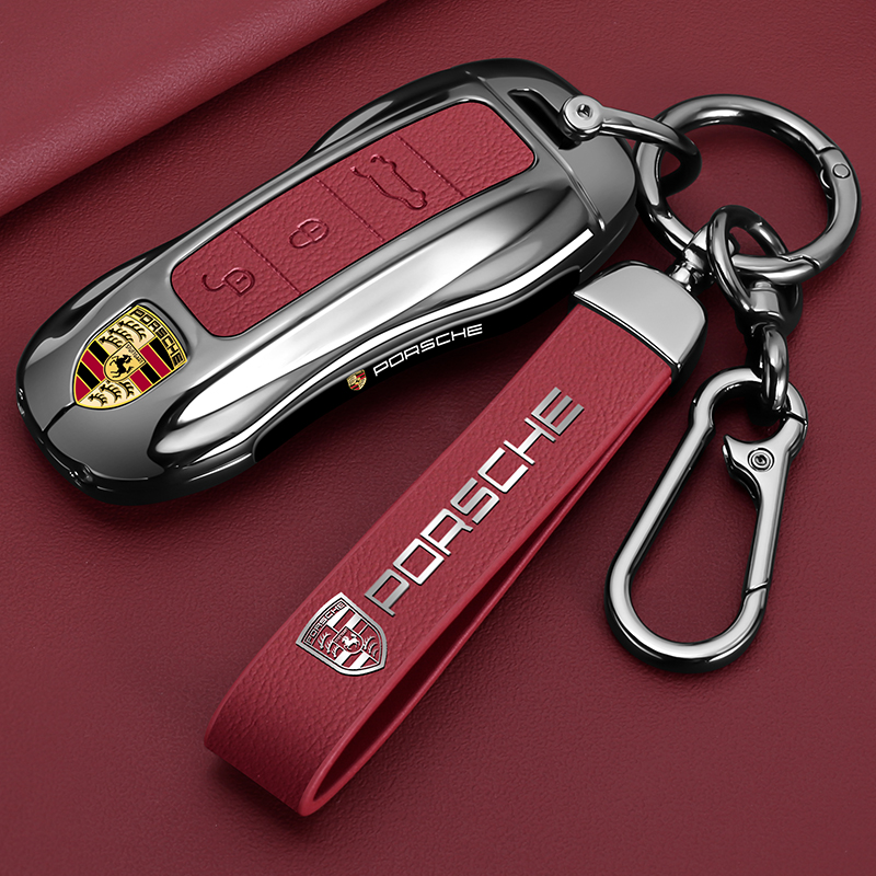 保时捷原车皮锌合金钥匙套
