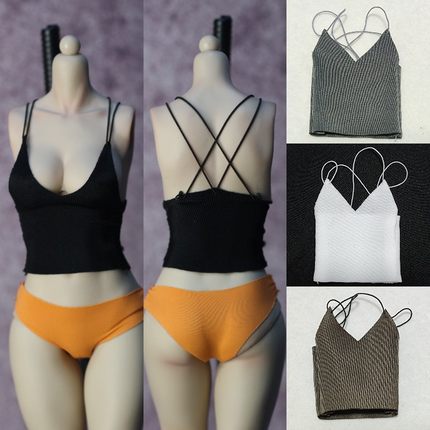 DMTOYS1比6兵人衣服女吊带背心12寸tbl包胶女素体人偶服装模型