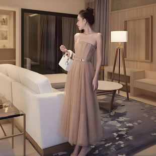 泰国潮牌抹胸连衣裙精致优雅名媛小众温柔典雅晚宴礼服长裙高级感