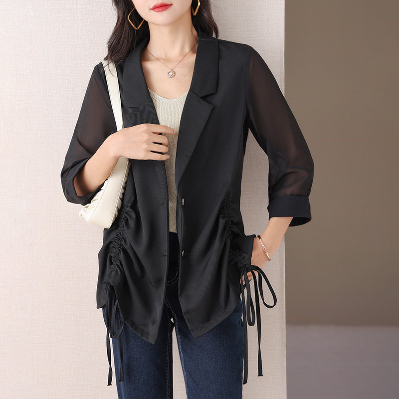 伊自尚大码女装2023年夏季新品胖妹妹V领时尚百搭雪纺衫上衣女潮