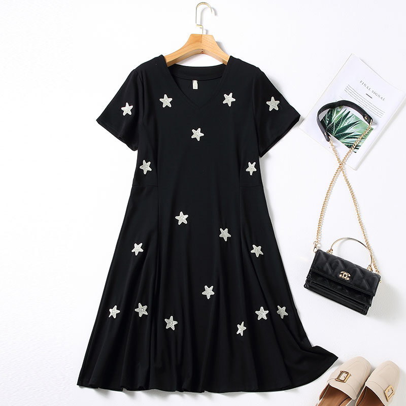 伊自尚大码女装2020年新款夏季洋气减龄裙子显瘦遮肚子胖mm连衣裙