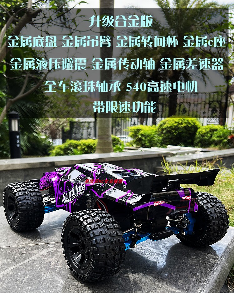 금속 브러시리스 RC 전문 경쟁 소년을위한 고속 원격 제어 자동차 대형 등반 오프로드 차량 장난감 자동차 드리프트 자동차
