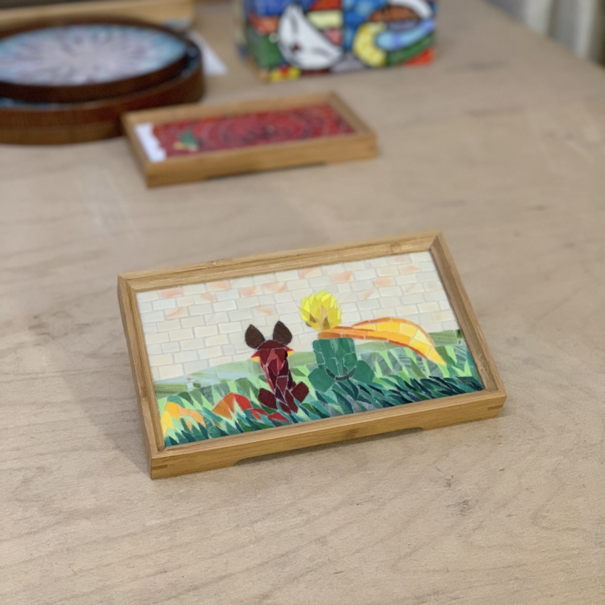 玥森活｜小王子狐狸小托盘 手工镶嵌咖啡盘茶盘钥匙盘 教师节礼盒