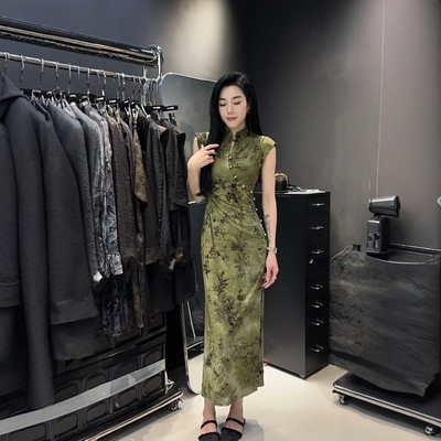立领新中式改良复古旗袍连衣裙女