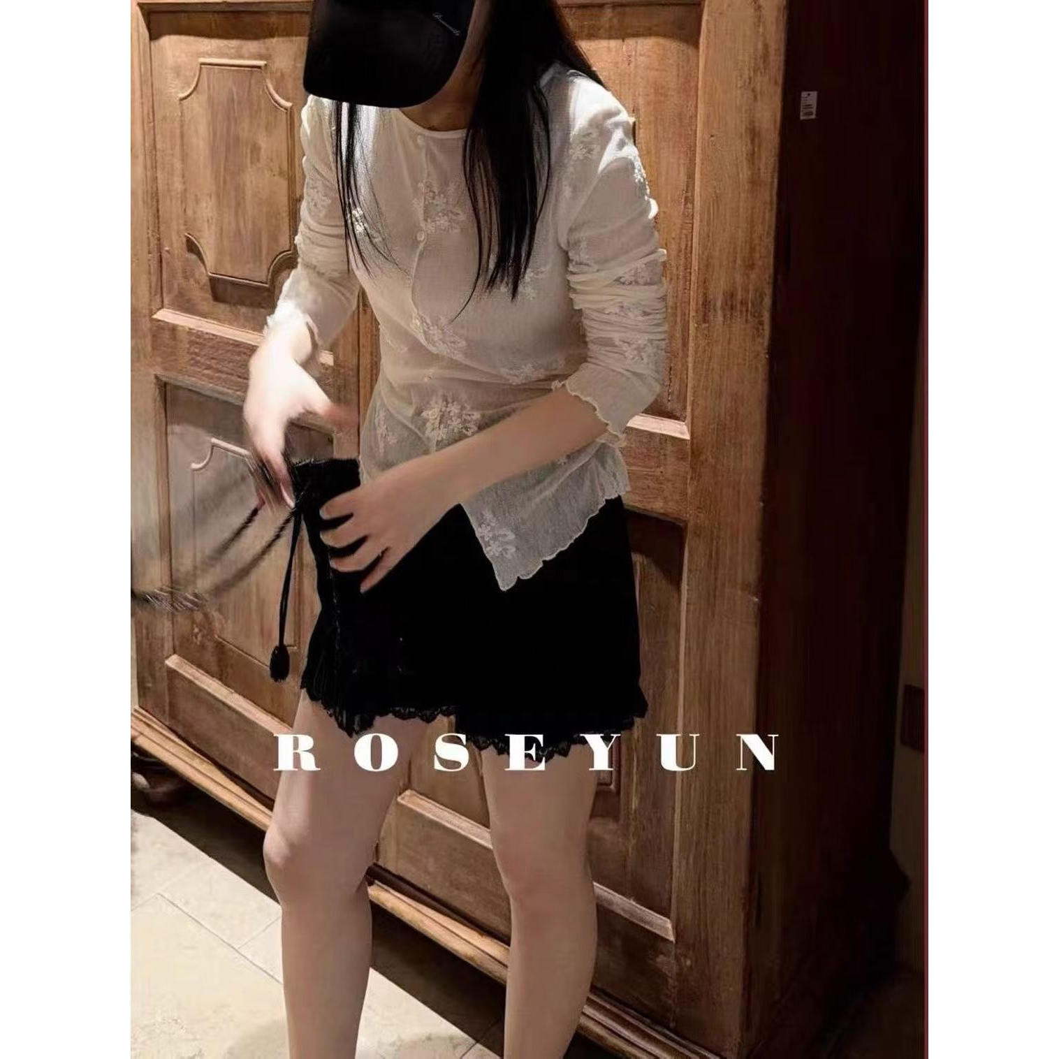 设计感刺绣长袖开衫女薄款木耳边