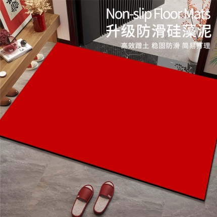 入户门地垫喜庆乔迁新马年地毯红色脚垫子结婚房间进门口防滑门垫