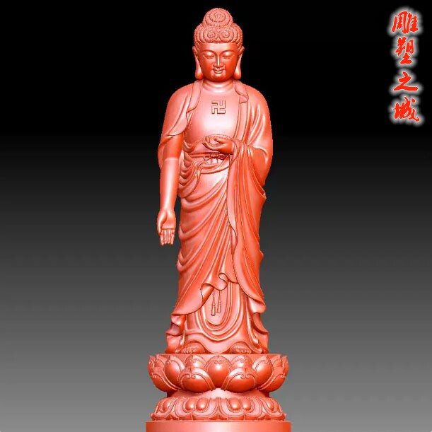 圆雕图三维图STL雕刻素材3D打印立体图精雕 9054站如来释迦大佛