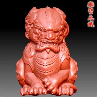 三维立体图3D打印雕刻图stl圆雕图 9398狮子蹲貔貅