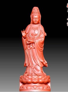 三维立体图3D打印雕刻图stl圆雕图   9583精修普陀观音