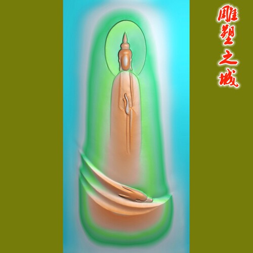 精雕图 灰度图 浮雕图 电脑雕刻图 玉雕悟道意境佛3