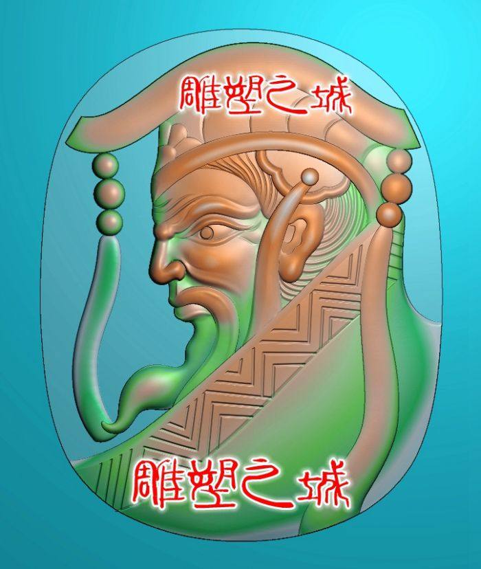 精雕图 灰度图 浮雕图 秦始皇侧脸头像