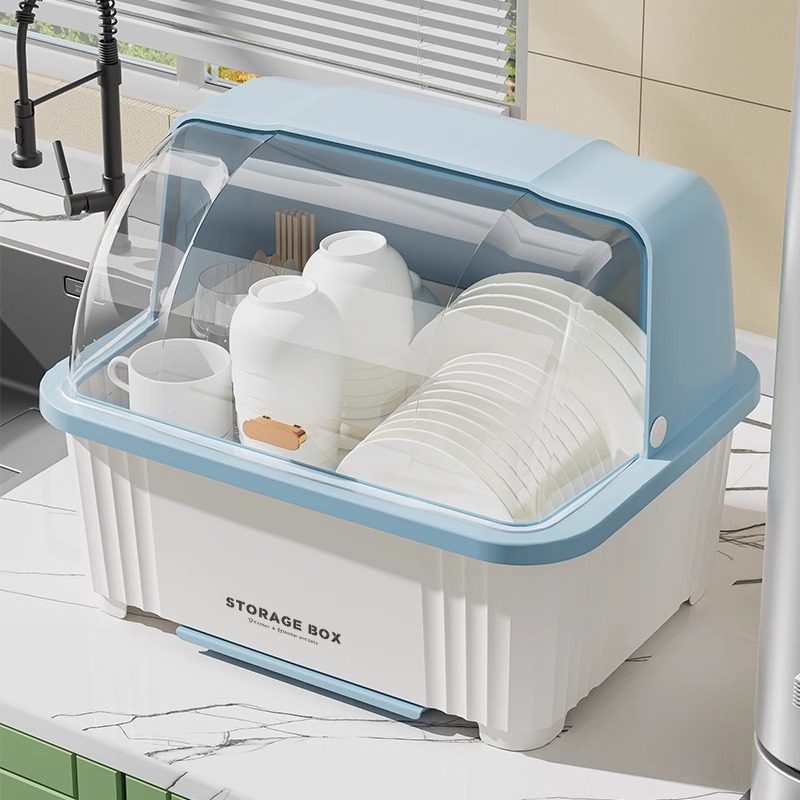碗筷收纳盒带盖餐具盘子家用置物厨房碗架沥水碗柜台面碟子装碗大,厨房/烹饪用具,抹布架/厨房清洁收纳架,淘宝优惠券,粉丝福利购,淘宝优惠卷