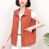 2026年新款 薄款 小个子中年妈妈休闲外搭马夹坎肩 春夏季 马甲女短款
