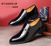 真皮赠高抛光男士 商务男鞋 正装 无鞋 春季 正品 皮鞋 带内增高6CM男装