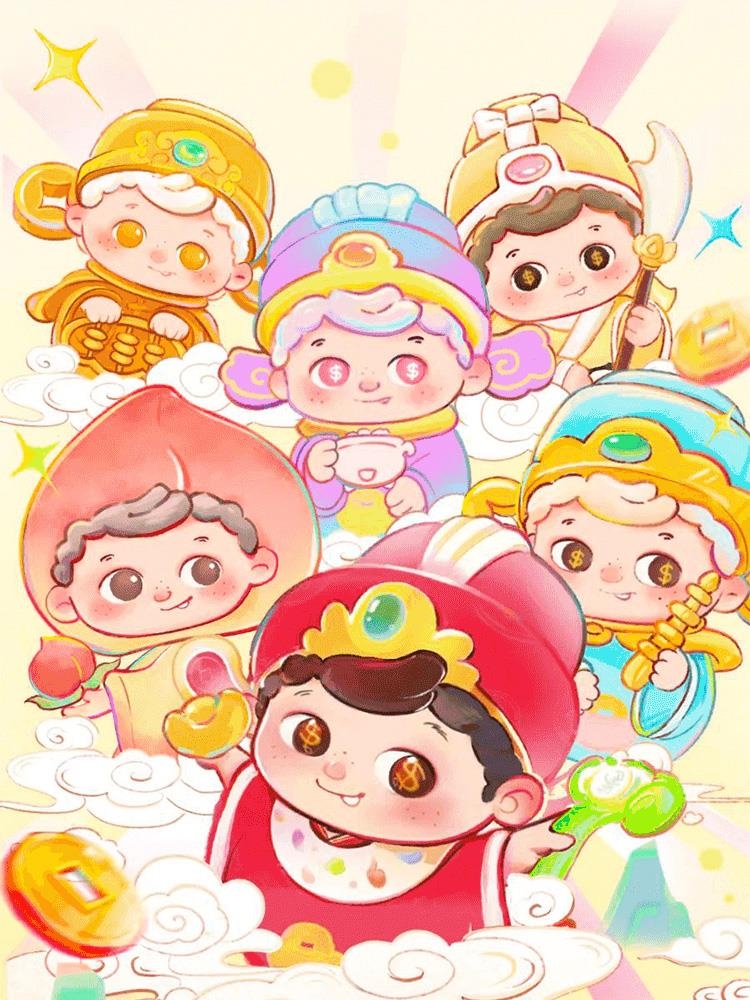 正版PIDOL有豆必玲系列福神萌粒mini盲盒手办潮玩盲盒手办女礼物