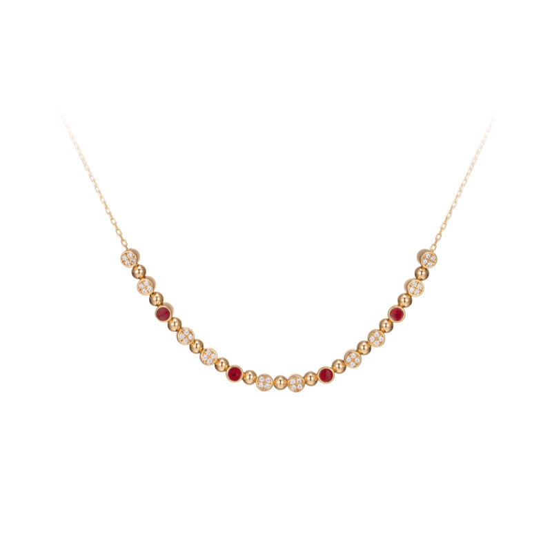 Fellala/翡拉拉「红玫瑰」系列原创设计感925银项链潮流